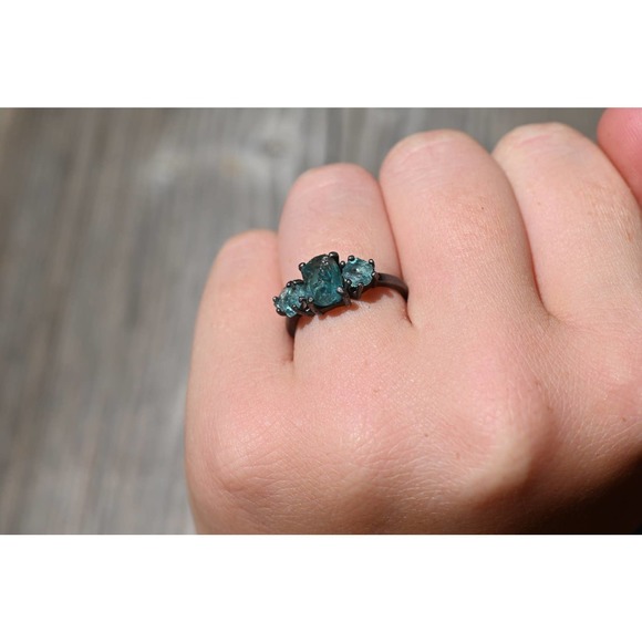 Aquamarine Ring, Raw Aquamarine Ring, raw crystal ring, rings for women, - Picture 4 of 7